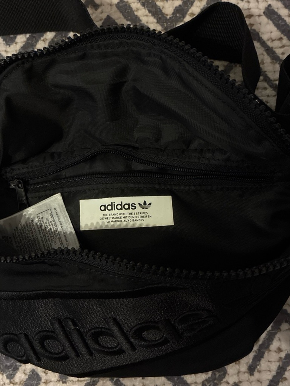 adidas Black Embroidered Logo Belt Bag